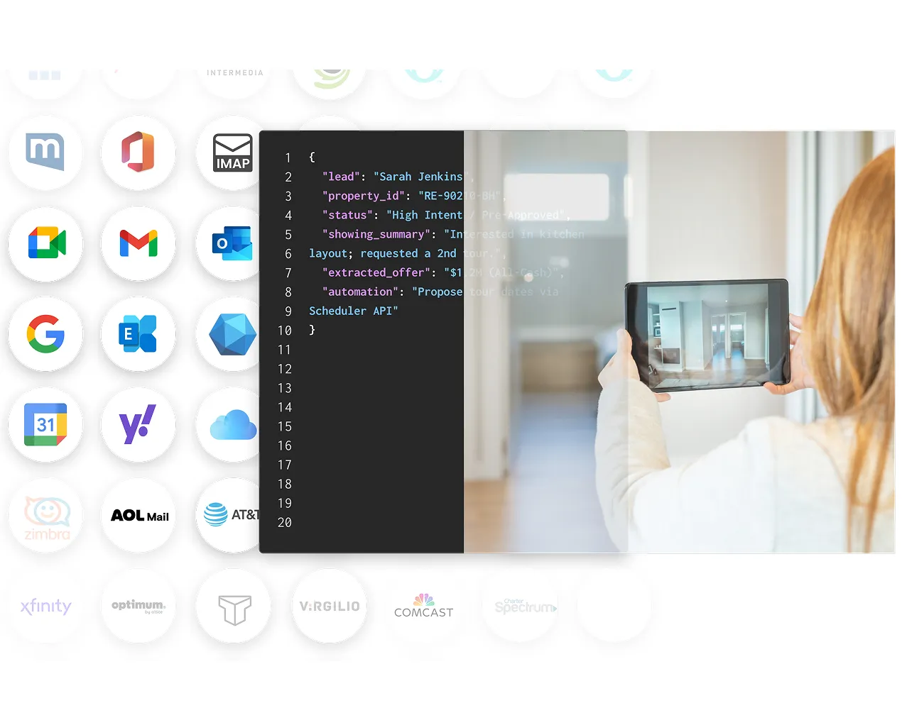 Real estate platform with email, tour scheduling, and meeting intelligence